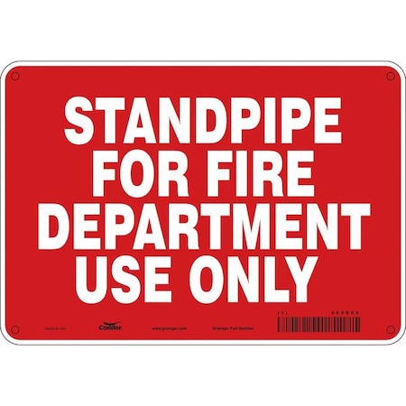 SAFETY SIGN FIRE AND EMERGENCY, 7 in Height, 10 in Width, Aluminum, Vertical Rectangle, English MPN:469D99