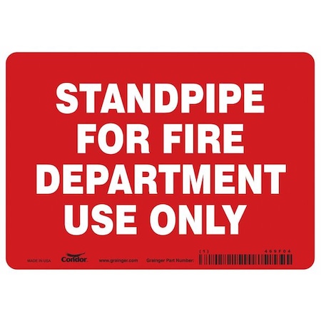 SAFETY SIGN FIRE AND EMERGENCY, 5 in Height, 7 in Width, Vinyl, Horizontal Rectangle, English MPN:469F04