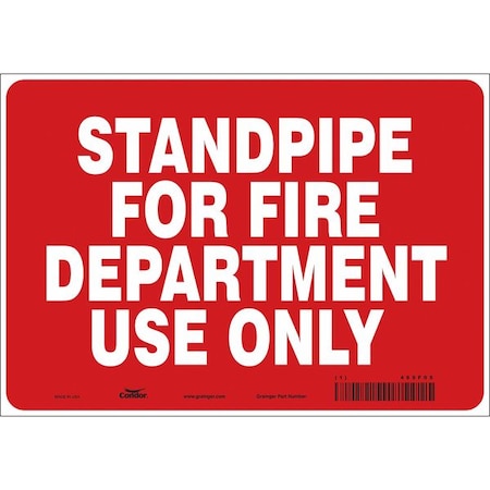 SAFETY SIGN FIRE AND EMERGENCY, 7 in Height, 10 in Width, Vinyl, Vertical Rectangle, English MPN:469F05