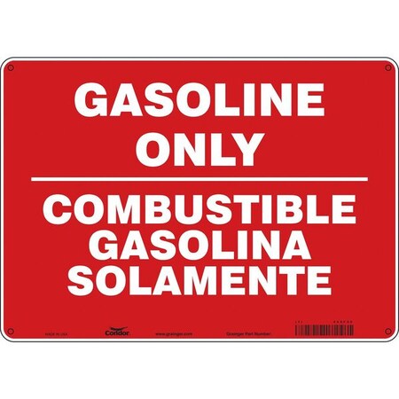 Safety Sign, 10 in H, 14 in W, Polyethylene, Horizontal Rectangle, English, Spanish, 469F20 MPN:469F20