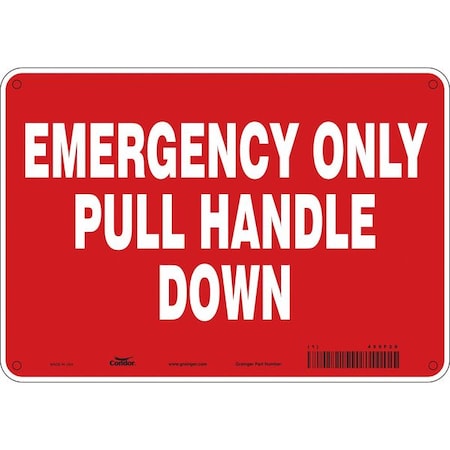 SAFETY SIGN FIRE AND EMERGENCY, 7 in Height, 10 in Width, Aluminum, Vertical Rectangle, English MPN:469F29