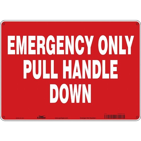 SAFETY SIGN FIRE AND EMERGENCY, 10 in Height, 14 in Width, Polyethylene, Horizontal Rectangle MPN:469F33