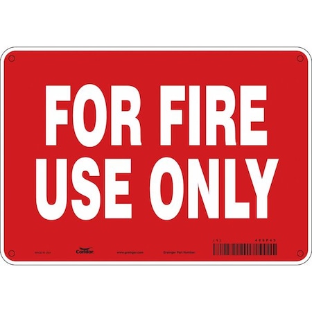 SAFETY SIGN FIRE AND EMERGENCY, 7 in Height, 10 in Width, Aluminum, Vertical Rectangle, English MPN:469F43