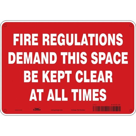 SAFETY SIGN FIRE AND EMERGENCY, 7 in Height, 10 in Width, Aluminum, Vertical Rectangle, English MPN:469F49