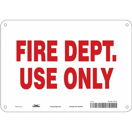 SAFETY SIGN FIRE AND EMERGENCY, 7 in Height, 10 in Width, Aluminum, Vertical Rectangle, English MPN:469F62