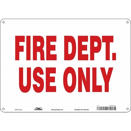 SAFETY SIGN FIRE AND EMERGENCY, 10 in Height, 14 in Width, Aluminum, Horizontal Rectangle, English MPN:469F63