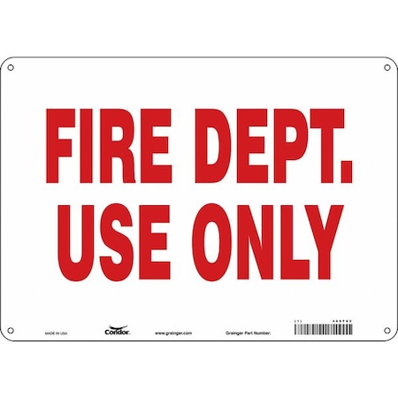 SAFETY SIGN FIRE AND EMERGENCY, 10 in Height, 14 in Width, Polyethylene, Horizontal Rectangle MPN:469F65