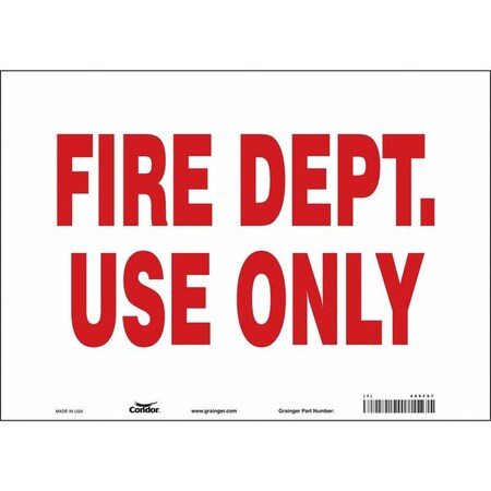 SAFETY SIGN FIRE AND EMERGENCY, 10 in Height, 14 in Width, Vinyl, Horizontal Rectangle, English MPN:469F67
