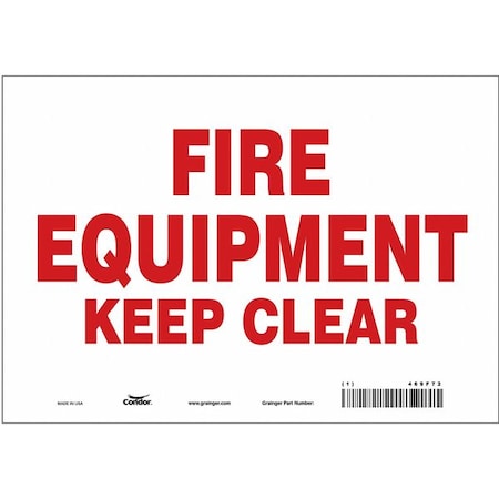 SAFETY SIGN FIRE AND EMERGENCY, 7 in Height, 10 in Width, Vinyl, Vertical Rectangle, English MPN:469F72