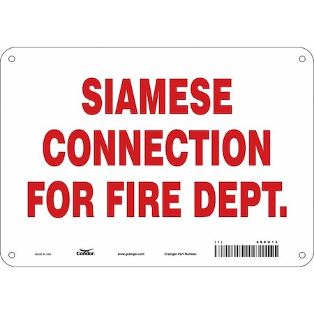 SAFETY SIGN FIRE AND EMERGENCY, 7 in Height, 10 in Width, Aluminum, Vertical Rectangle, English MPN:469G13