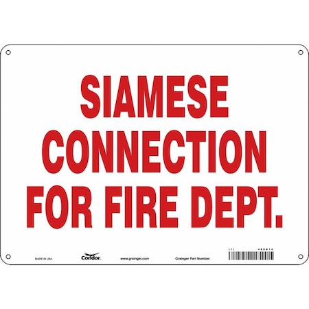 SAFETY SIGN FIRE AND EMERGENCY, 10 in Height, 14 in Width, Aluminum, Horizontal Rectangle, English MPN:469G14