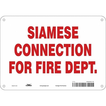 SAFETY SIGN FIRE AND EMERGENCY, 7 in Height, 10 in Width, Polyethylene, Vertical Rectangle, English MPN:469G15