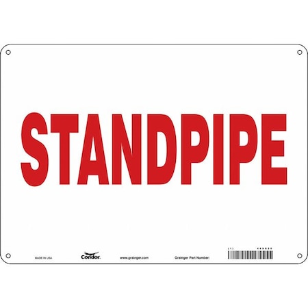 SAFETY SIGN FIRE AND EMERGENCY, 10 in Height, 14 in Width, Aluminum, Horizontal Rectangle, English MPN:469G20
