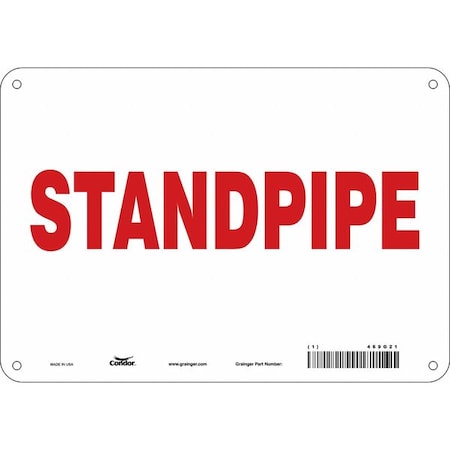 SAFETY SIGN FIRE AND EMERGENCY, 7 in Height, 10 in Width, Polyethylene, Vertical Rectangle, English MPN:469G21