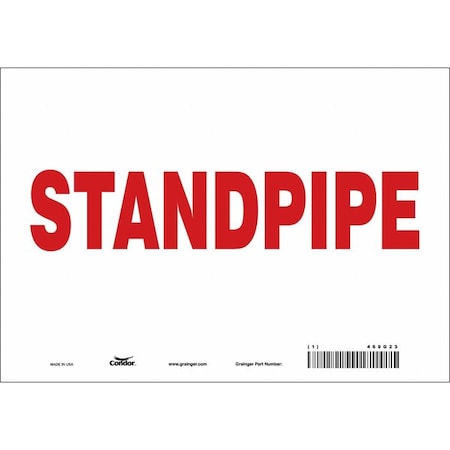 SAFETY SIGN FIRE AND EMERGENCY, 7 in Height, 10 in Width, Vinyl, Vertical Rectangle, English MPN:469G23