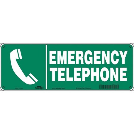 EMERGENCY TELEPHONE, 14 in W x 5 in H, Vertical Rectangle, Polyethylene, 469G56 MPN:469G56