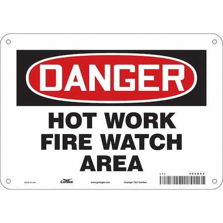 Safety Sign, 7 in Height, 10 in Width, Polyethylene, Vertical Rectangle, English, 469G84 MPN:469G84