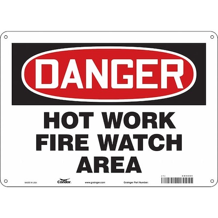 Safety Sign, 10 in Height, 14 in Width, Polyethylene, Horizontal Rectangle, English, 469G85 MPN:469G85