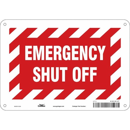 SAFETY SIGN FIRE AND EMERGENCY, 7 in Height, 10 in Width, Polyethylene, Vertical Rectangle, English MPN:469H47