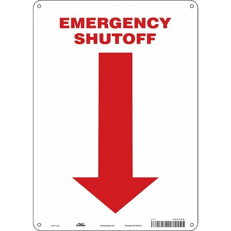 EMERGENCY SHUTOFF, 10 in W x 14 in H, Vertical Rectangle, Polyethylene, 469H66 MPN:469H66