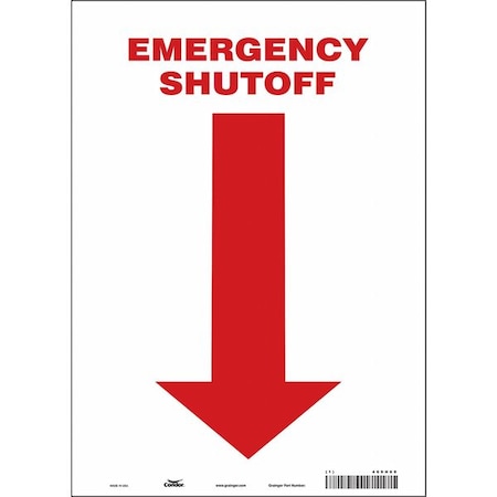 SAFETY SIGN FIRE AND EMERGENCY, 14 in Height, 10 in Width, Vinyl, Vertical Rectangle, English MPN:469H69