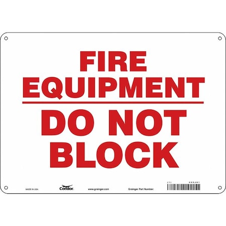 SAFETY SIGN FIRE AND EMERGENCY, 10 in Height, 14 in Width, Aluminum, Horizontal Rectangle, English MPN:469J61
