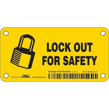 Safety Sign, 2 1/4 in Height, 4 1/2 in Width, Vinyl, Horizontal Rectangle, English MPN:469K27