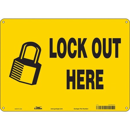 Safety Sign, 10 in Height, 14 in Width, Aluminum, Horizontal Rectangle, English, 469K29 MPN:469K29