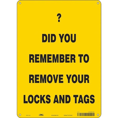 Safety Sign, 14 in Height, 10 in Width, Aluminum, Vertical Rectangle, English, 469K46 MPN:469K46