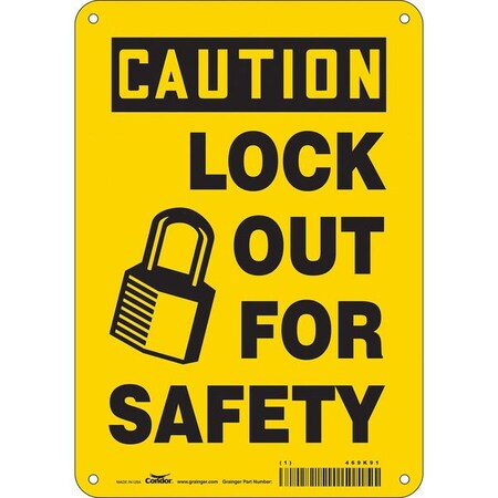Safety Sign, 10 in Height, 7 in Width, Aluminum, Horizontal Rectangle, English, 469K91 MPN:469K91