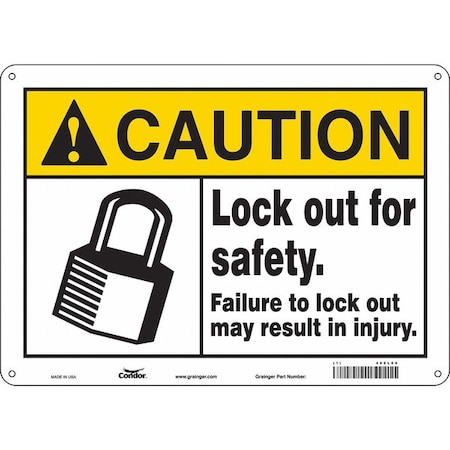 Safety Sign, 10 in Height, 14 in Width, Polyethylene, Horizontal Rectangle, English, 469L06 MPN:469L06