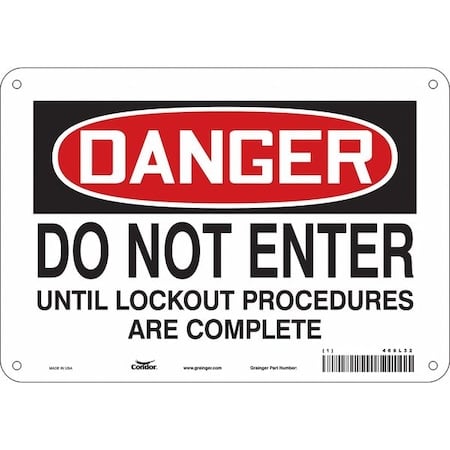 Safety Sign, 7 in Height, 10 in Width, Polyethylene, Vertical Rectangle, English, 469L32 MPN:469L32