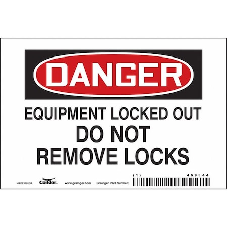 Safety Sign, 4 in Height, 6 in Width, Magnetic Vinyl, Horizontal Rectangle, English MPN:469L44