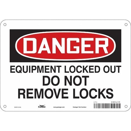 Safety Sign, 7 in Height, 10 in Width, Polyethylene, Vertical Rectangle, English, 469L45 MPN:469L45