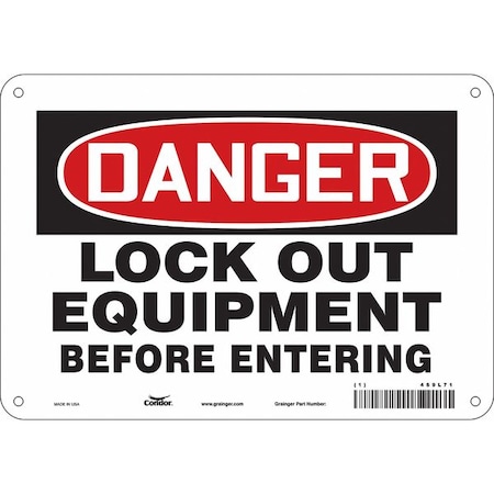 Safety Sign, 7 in Height, 10 in Width, Polyethylene, Vertical Rectangle, English, 469L71 MPN:469L71