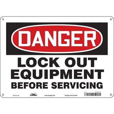 Safety Sign, 10 in Height, 14 in Width, Polyethylene, Horizontal Rectangle, English, 469L84 MPN:469L84