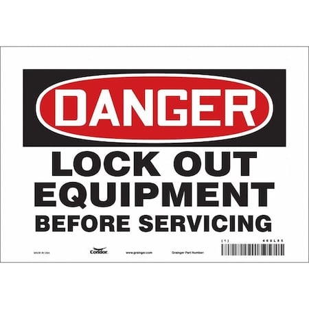 Safety Sign, 7 in Height, 10 in Width, Vinyl, Vertical Rectangle, English, 469L85 MPN:469L85