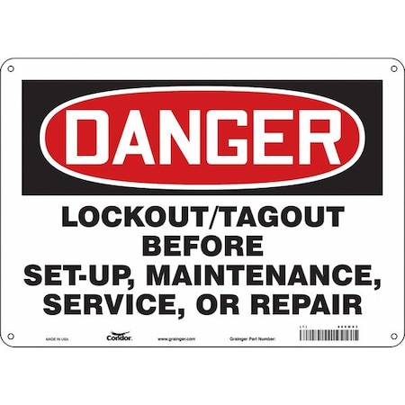 Safety Sign, 10 in Height, 14 in Width, Polyethylene, Horizontal Rectangle, English, 469M03 MPN:469M03