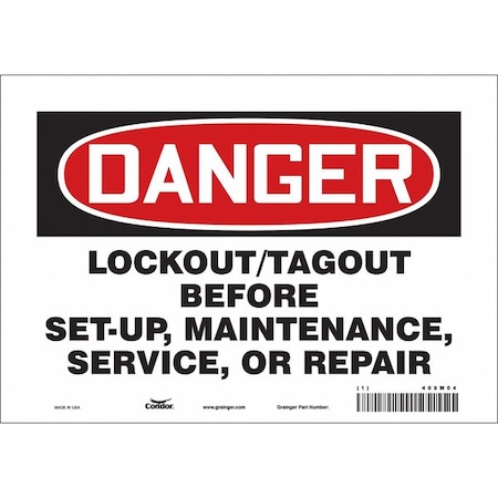 Safety Sign, 7 in Height, 10 in Width, Vinyl, Vertical Rectangle, English, 469M04 MPN:469M04