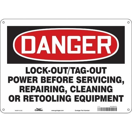 Safety Sign, 7 in Height, 10 in Width, Polyethylene, Vertical Rectangle, English, 469M08 MPN:469M08