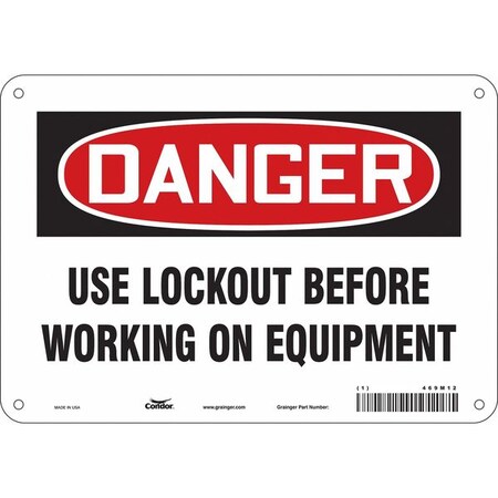 Safety Sign, 7 in Height, 10 in Width, Aluminum, Vertical Rectangle, English, 469M12 MPN:469M12