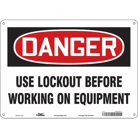 Safety Sign, 10 in Height, 14 in Width, Aluminum, Horizontal Rectangle, English, 469M13 MPN:469M13
