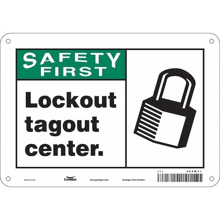 Safety Sign, 7 in Height, 10 in Width, Polyethylene, Vertical Rectangle, English, 469M41 MPN:469M41