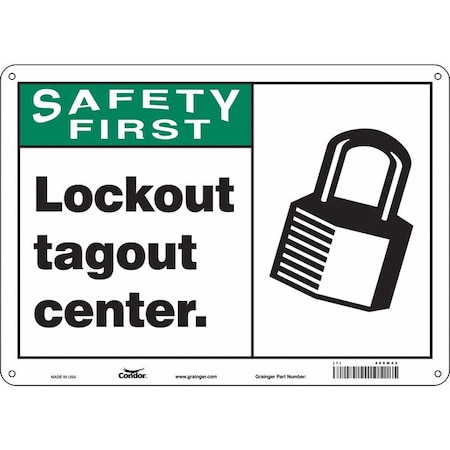 Safety Sign, 10 in Height, 14 in Width, Polyethylene, Horizontal Rectangle, English, 469M42 MPN:469M42