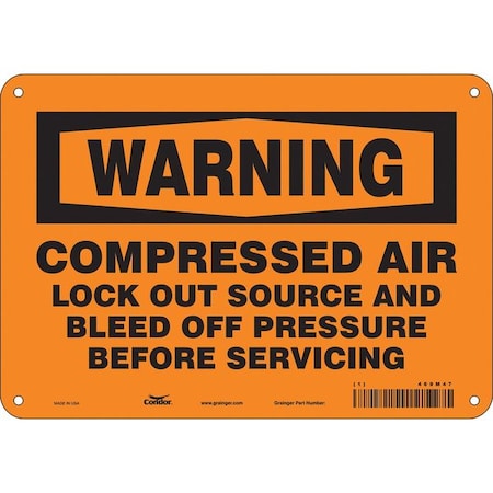 Safety Sign, 7 in Height, 10 in Width, Polyethylene, Vertical Rectangle, English, 469M47 MPN:469M47