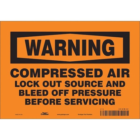 Safety Sign, 7 in Height, 10 in Width, Vinyl, Vertical Rectangle, English, 469M49 MPN:469M49