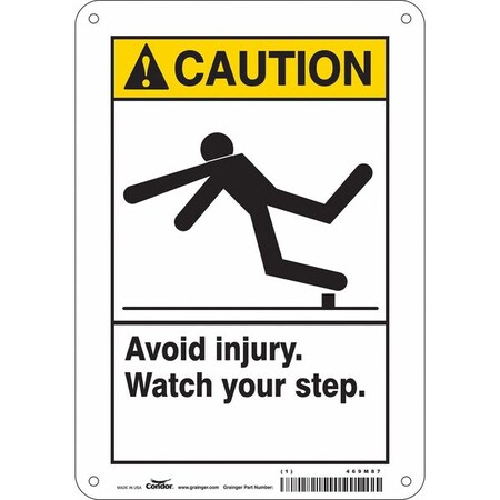 Safety Sign, 10 in Height, 7 in Width, Aluminum, Horizontal Rectangle, English, 469M87 MPN:469M87