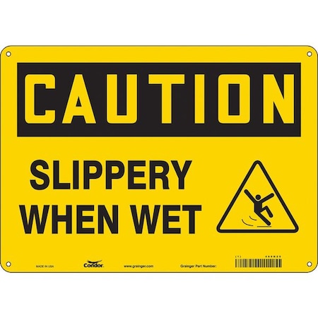 Safety Sign, 10 in Height, 14 in Width, Aluminum, Horizontal Rectangle, English, 469N29 MPN:469N29