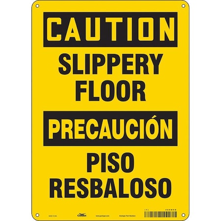Safety Sign, 14 in Height, 10 in Width, Aluminum, Vertical Rectangle, English, Spanish, 469N98 MPN:469N98