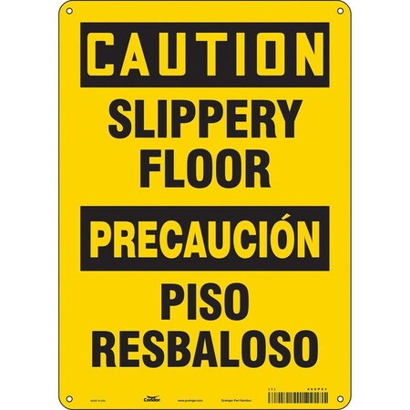 Safety Sign, 14 in Height, 10 in Width, Polyethylene, Vertical Rectangle, English, Spanish, 469P01 MPN:469P01